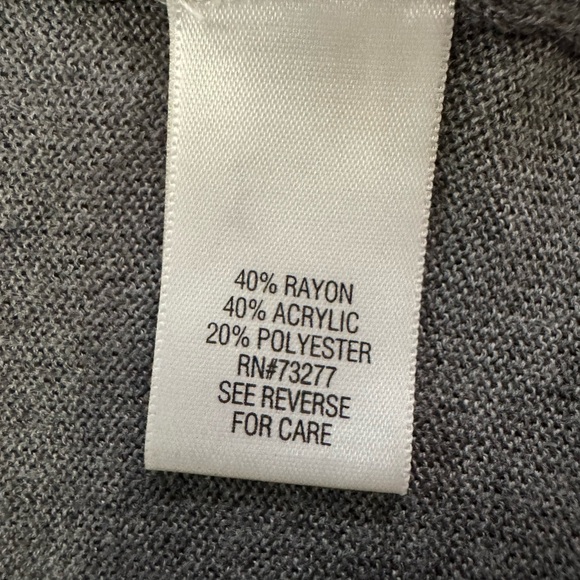 Apt 9 ladies‎ gray open front cardigan black sleeves acrylic rayon size XL - Picture 4 of 9